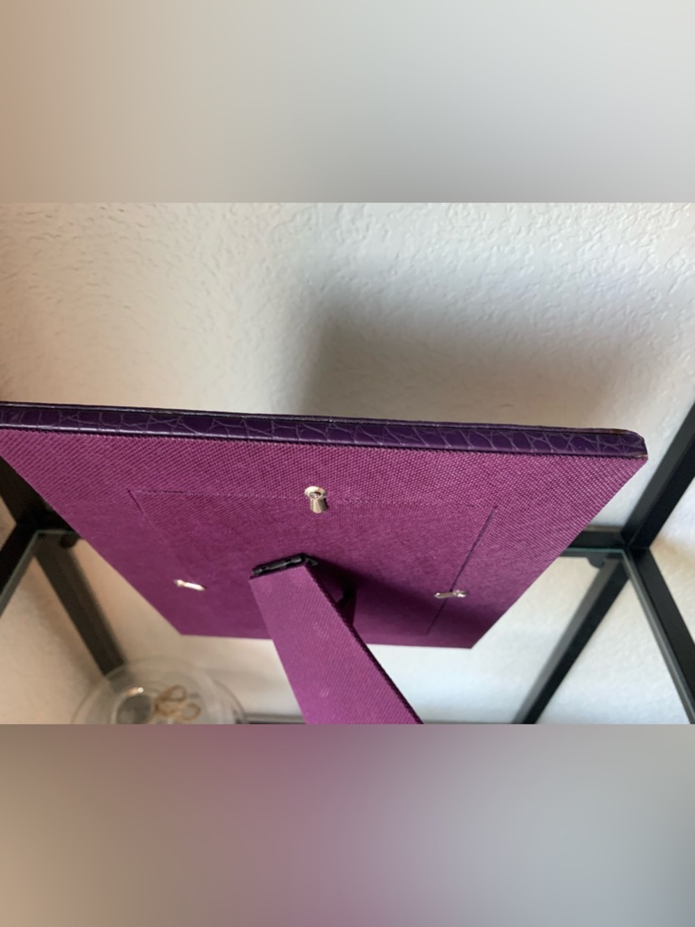 Threshold Deep Plum Purple Faux Croc Picture Frame 5x7 Decorative Photo Frame - Picture 5 of 10